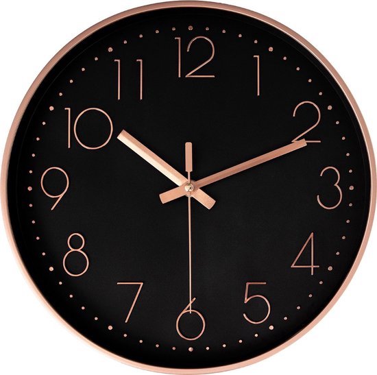 Newgate® Number Five wandklok | Vierkante retro-geïnspireerde moderne stationsklok | 40cm | Zwart met blauwe handen | Mid-century stijl voor keuken, woonkamer of kantoor