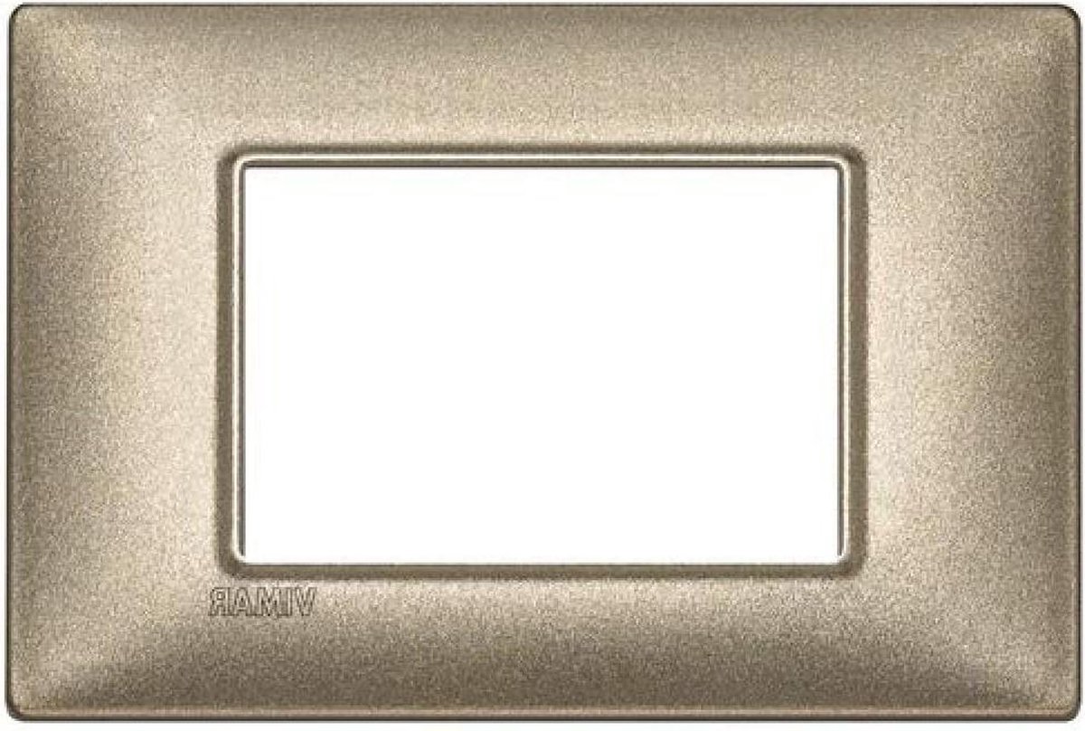 Plaat Cover Frame 3 Modules Brons Metallic Serie - Decoratie Stijlvol