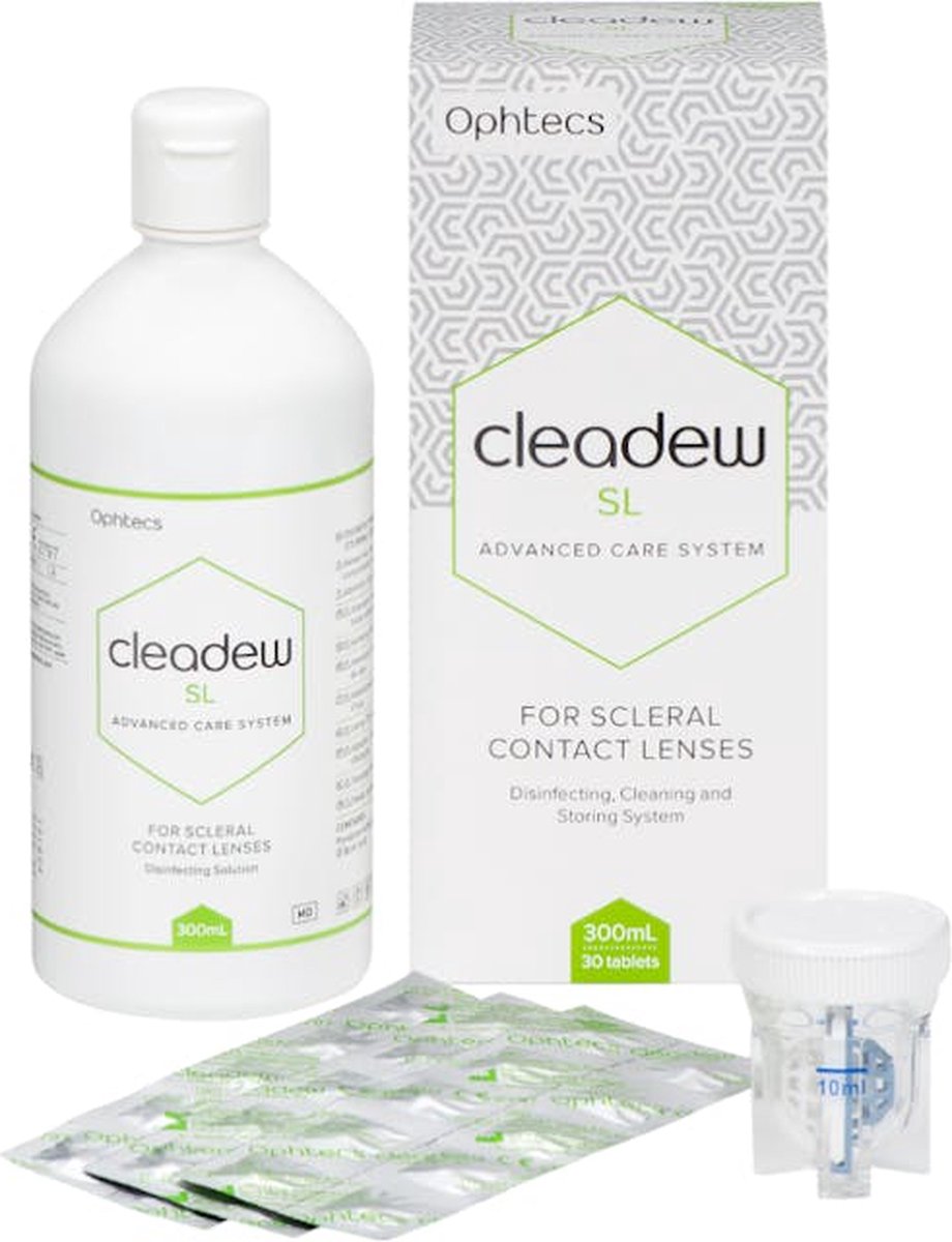 Goedkoopste Cleadew SL 300ml 30 tabletten - lenzenvloeistof voor sclerale contactlenzen