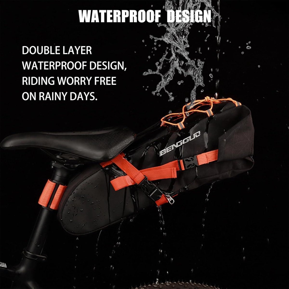 Zadeltas waterdicht 10L fiets - mountainbike racefiets - multifunctionele reparatie gereedschappen