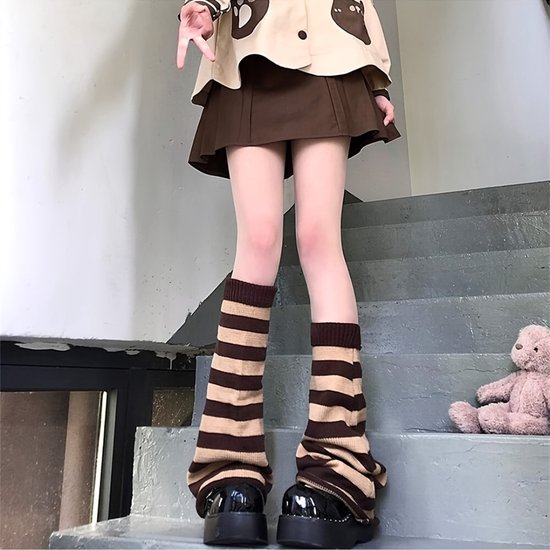 Bovista Jambières - Femmes - Cuisse Haute - Ballet - Laine - Chaussettes hautes - Jambières - Chaud - Hiver - Chaussettes - Zwart - Grijs