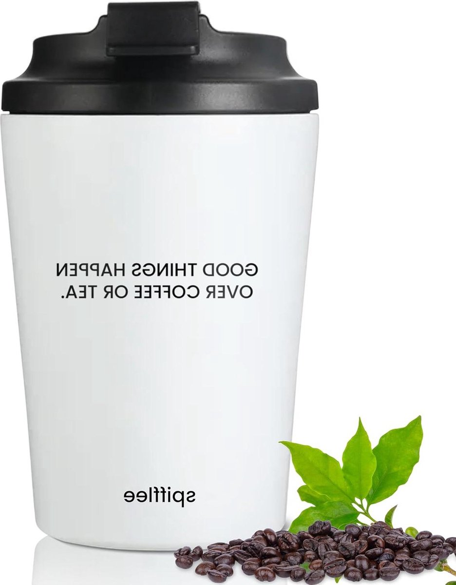 350 ml waterdichte thermoskan van roestvrij staal BPA-vrij thermobeker voor koffie 100% luchtdicht wit