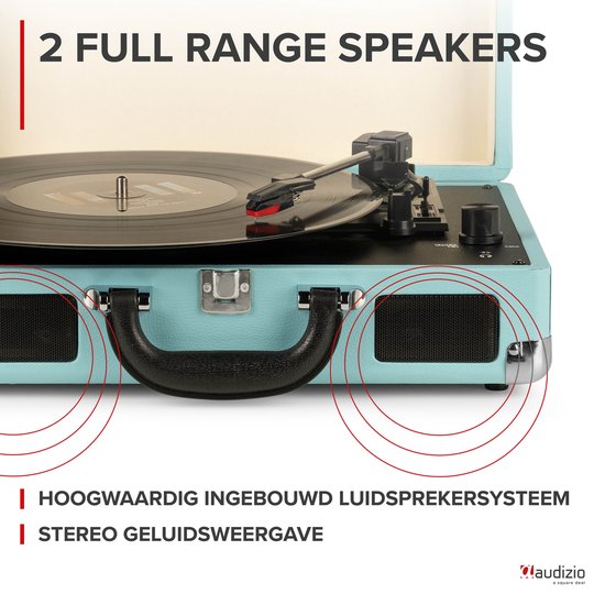 Retro platenspeler met speakers - Audizio RP114BL - Model 2025 - met PC software - Blauw — afbeelding 5