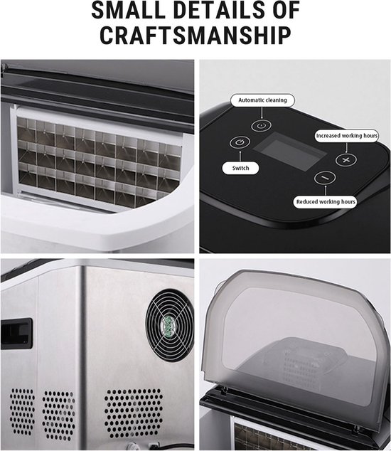 IJsblokjesmachine - IceAge, compacte commerciële en huishoudelijke IJsblokjesmaker (18 kg/24 uur) van Merkloos — afbeelding 3