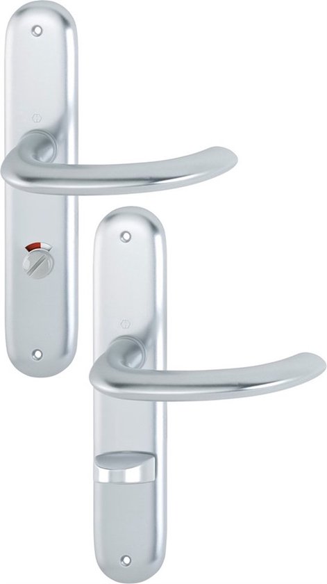 Hoppe - Poignée de porte intérieure - Ferrures de porte - Avec serrure - Poignée de porte - Aluminium - Bouclier long