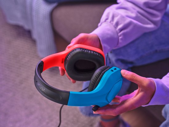Trust GXT 416S Zirox - Casque de Gaming filaire - pour Nintendo Switch - 3,5 mm - Stéréo - Rouge/ Blauw