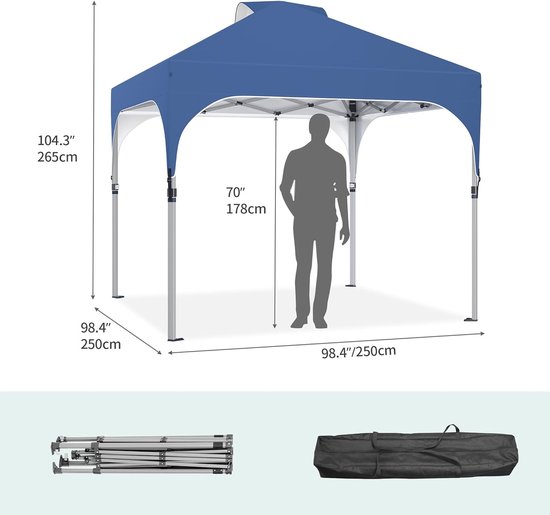 Partytent 580x292cm inklapbaar pop-up met 3 zijwanden oranje Partytent 580x292cm inklapbaar pop-up met 3 zijwanden oranje