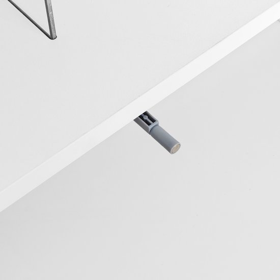 Sweiko Witte hoogglans salontafel 95x50x42.5 cm, 4 glazen werkbladen, 2 lades en 2 open vakken, Woonkamer tafel, sofa tafel, basiskast voor woonkamer