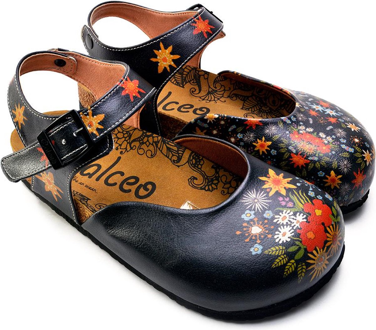 GOBY Clogs met Flowers Handgemaakt Premium Kwaliteit