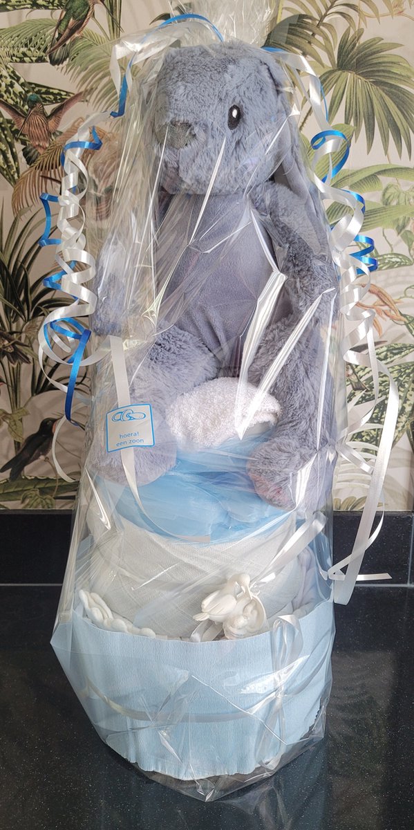3 laags luiertaart blauw geboorte jongen van De Luierkraal — afbeelding 2