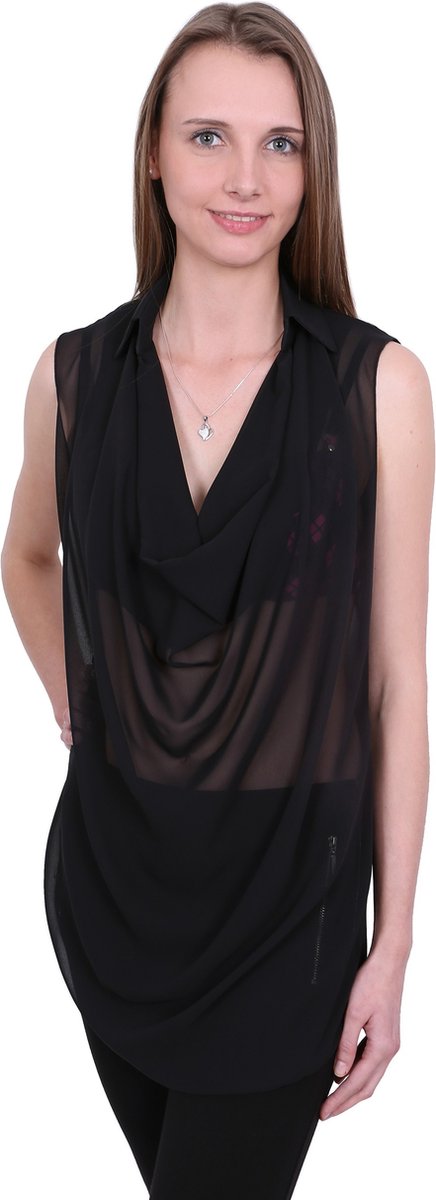 John Zack Zwarte elegante blouse