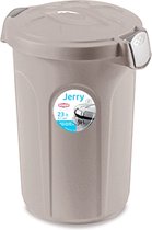Bol.com Afvalemmer - "Jerry" - Voerton - Prullenbak - Ton met deksel - 23 Liter - Taupe aanbieding