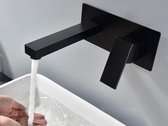 Excellent Wellness Inbouw Muurkraan, type: M7701, Lengte Uitloop: 20 cm, Kleur Mat Zwart