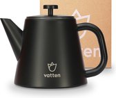 Bol.com Vatten® - Premium RVS Theepot - Incl. RVS Theefilter - 1L - Zwart - Dubbelwandig aanbieding
