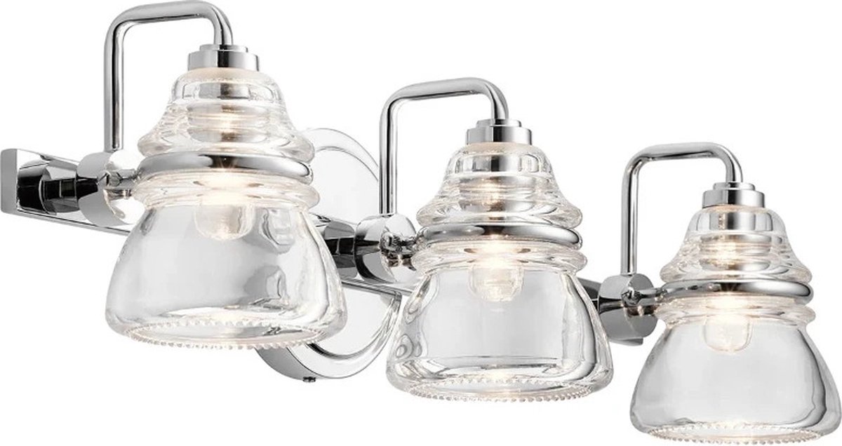 Kichler LED Badkamerarmatuur Talland | 3W 3000K 300Lm 830 | IP44 | Dimbaar | Polished Chrome