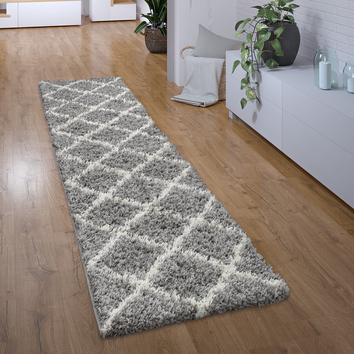 Hoogpolig terra gemeleerd vloerkleed Shaggy Queen 4500 - Vloerkleed en Karpet goedkoop kopen bij