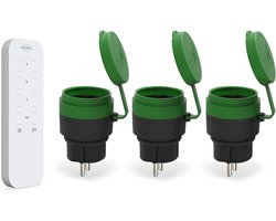 foto van ELRO RC2300 Draadloze Schakelaar Set – 3x Slimme stekker + Afstandsbediening – Buiten gebruik – 70m bereik - NL Stekker