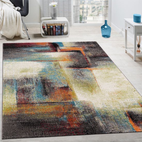 Paco Home Tapis Design Moderne Poils Ras Salon Bont Trendy Mixte Multicolore 160x230 cm