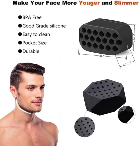 Kaaklijn Trainer - Jawline Trainer - Kaak Trainer - Kaakspier Trainer - Jaw Exercise - Spiertrainer - van Heble Kaaklijn Trainer - Jawline Trainer - Kaak Trainer - Kaakspier Trainer - Jaw Exercise - Spiertrainer - van Heble