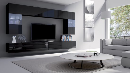 TV meubel - CALABRINI 1 - met LED verlichting - Hangmeubel - glans - 300