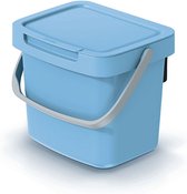 Keden GFT aanrecht afvalbak - lichtblauw - 3L - afsluitbaar - 19 x 17 x 15 cm - klepje/hengsel - afval scheiden