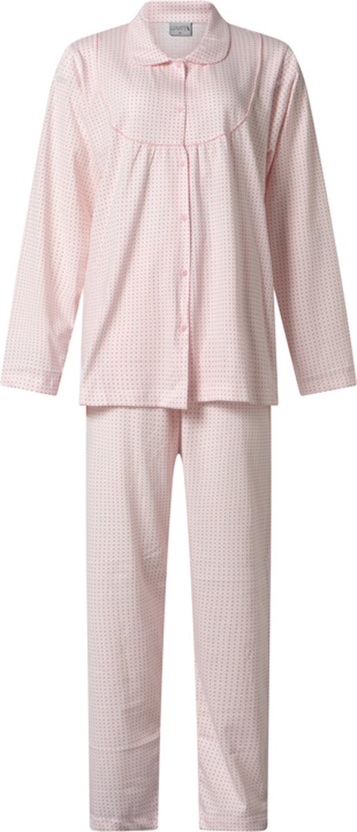 Lunatex klassieke dames pyjama 124215 met kraag - roze