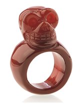 Bague pierre gemme crâne Cornaline - taille 17,5