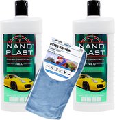 Nano Plast Car polish | 2 Stuks Autopolish | GRATIS POETSDOEKEN - Polijstmiddel | Polijstpasta | 2x 500ml | Krasvrije autolak met diepe glans | auto | boot | brommer