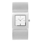 OOZOO Timepieces - Zilverkleurige horloge met zilverkleurige metalen mesh armband - C2001