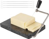 Kaasschaaf zwart handgemaakte marmeren snijplank met 4 vervangende kaassnijdraden - zachte voedselsnijder - botersnijder Cheese Slicer