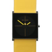 Rolf Cremer Cube 506009 geel - geel horloge - dames horloge - grote horloge - luxe horloge - cadeautip