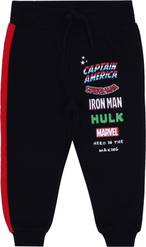 Zwarte trainingsbroek met rode biezen MARVEL