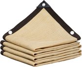 Schaduwnet Beige, Zonbeschermingsnet, Schaduwgaas voor buitenterras Tuin Pergola Kasplanten, Schaduwzeilen, Zonneschermnet met oogjes, 85% UV-bescherming Schaduwnetwerk, Schaduwdoek-3x3m(9.8*9.8ft)