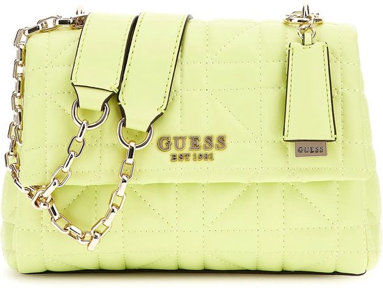 Guess Assia Convertible Xbody Dames Schoudertas - Chartreuse - One Size