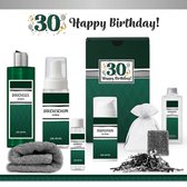 Geschenkset “30 Jaar Happy Birthday!” - 7 producten - 850 gram | Giftset voor hem - Luxe wellness cadeaubox - Cadeau man Verjaardag - Dertig jaar - Gefeliciteerd - Geschenk jarige - Cadeaupakket Deluxe - Vriend - Broer - Verjaardagscadeau - Groen