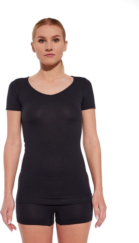 Brubeck Comfort Merino T-Shirt - Naadloos - Merino Wol Blend Ondershirt - Zwart L