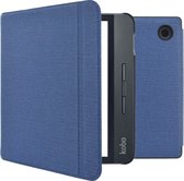 iMoshion Ereader Cover / Hoesje Geschikt voor Kobo Libra H2O - iMoshion Canvas Sleepcover Bookcase met stand - Donkerblauw