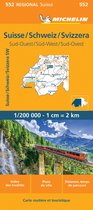 Regionale kaarten Michelin - Michelin Wegenkaart 552 Zwitserland Zuidwest