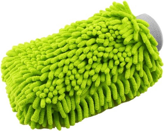 Foto: Carcare24 eu auto microvezel schoonmaak spons autospons washandschoen schoonmaakspons handschoen 1 zijdig groen vaderdag cadeau