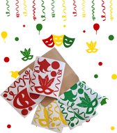 Raamstickers Carnaval | 47-Delig | Herbruikbaar | Carnaval decoratie | Carnaval versiering || Carnaval stickers
