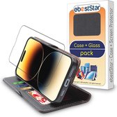 ebestStar - Hoes voor iPhone 14 Pro Max Apple, Wallet Etui, Book case hoesje, Zwart + Gehard Glas