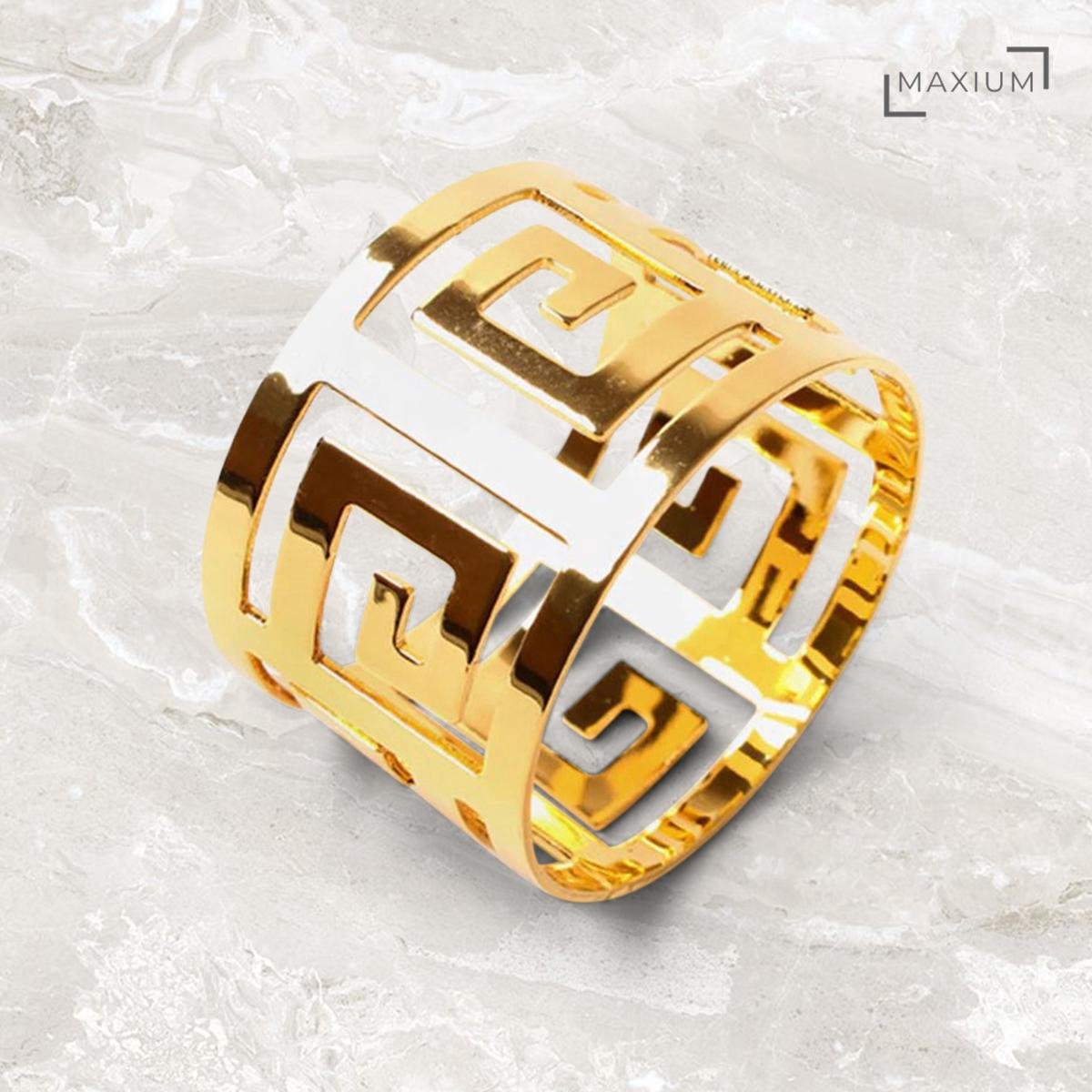 Maxium - Servetring goud - 6 Stuks - Servetring luxe - Tafel decoratie - Tafel accessoires - Bruiloft decoratie - Set 6 servetringen - Goud - Luxe