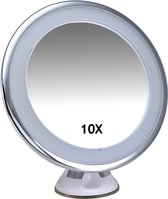 Gérard Brinard Zuignap Spiegel Wit (of Zwart) LED 10x (of 7x) vergroting verlichte make up spiegel Ø17cm | Badkamer Spiegel