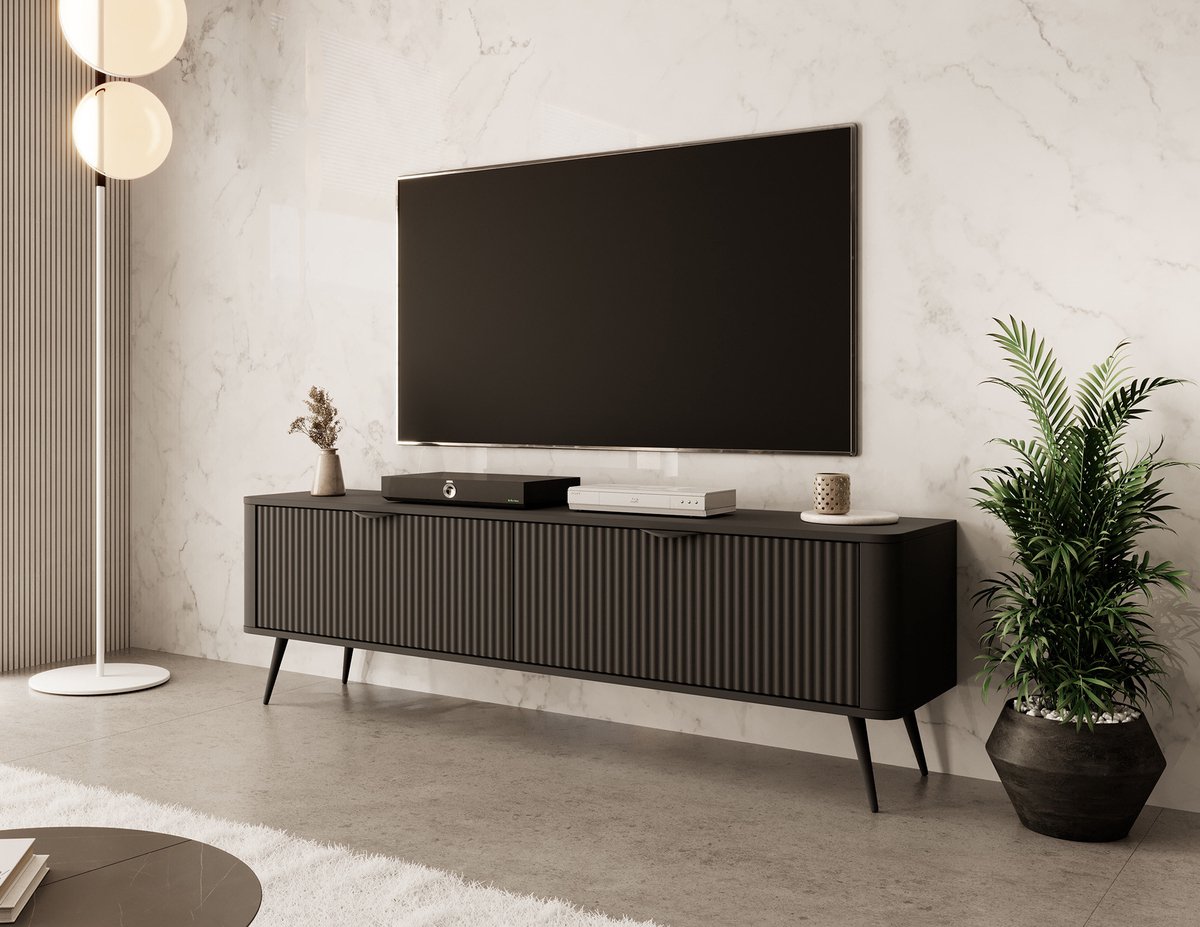 MEUBELLA TV-Meubel Lima - Zwart - 163 cm