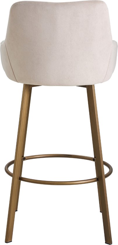 Colenis® - Tabouret de bar Barista - Chaise de bar - Set de 2 - Beige - Velours - Velours - Design - Industriel - Pieds Or Brossé - Tabourets de bar
