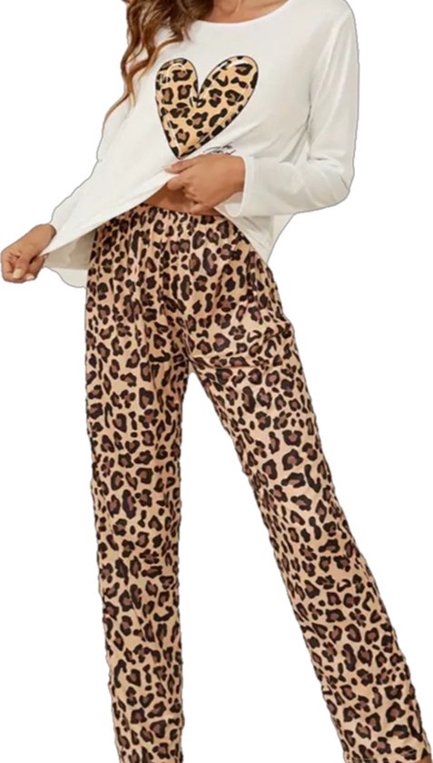 Dilena fashion 3 delig pyjama set luipaard