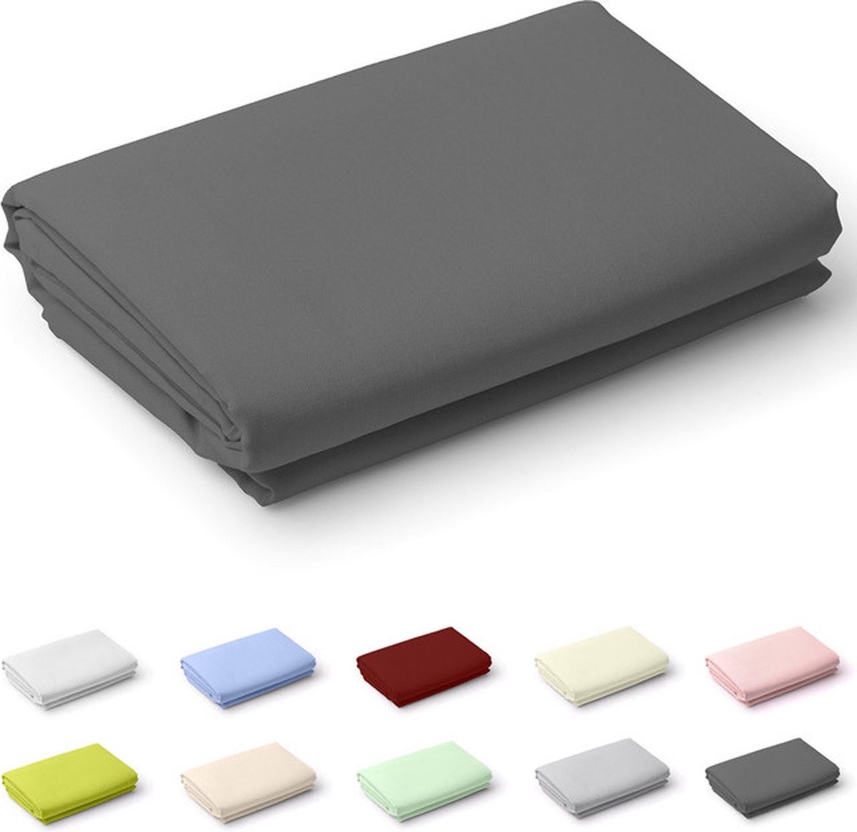 Zavelo Laken Deluxe Antraciet - 100% Katoen - 2-persoons 200x250 cm - Bovenlaken - Onderlaken - Extra Zware Kwaliteit - Super zacht - Hotelkwaliteit