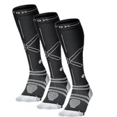 STOX Energy Socks - 3 Pack Sportsokken voor Mannen - Premium Compressiesokken - Kleur: Zwart/Grijs - Maat: XLarge - 3 Paar - Voordeel - Mt 46-49