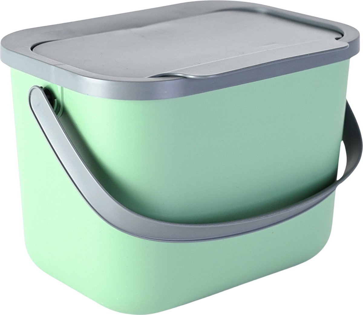 Goedkoopste Practic Mini Bini - Afvalbak 6L - met deksel en handvat voor de keuken - BPA-vrij - licht groen - 17cm x 24.5cm x 19cm