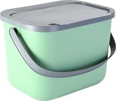 Practic Mini Bini - Afvalbak 6L - met deksel en handvat voor de keuken - BPA-vrij - licht groen - 17cm x 24.5cm x 19cm